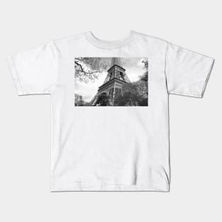 Half of the Eiffel Tower with trees around Kids T-Shirt